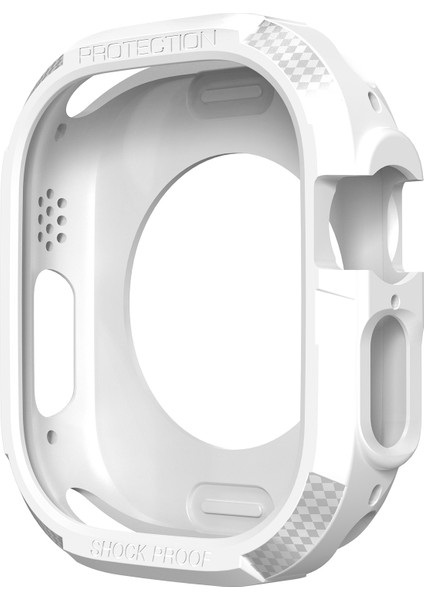 Apple Watch Series 9/8/7 41MM Düşmeye Karşı Koruyucu Tpu Çerçeve Kapağı - Beyaz Akıllı Saat Kılıfı (Yurt Dışından)