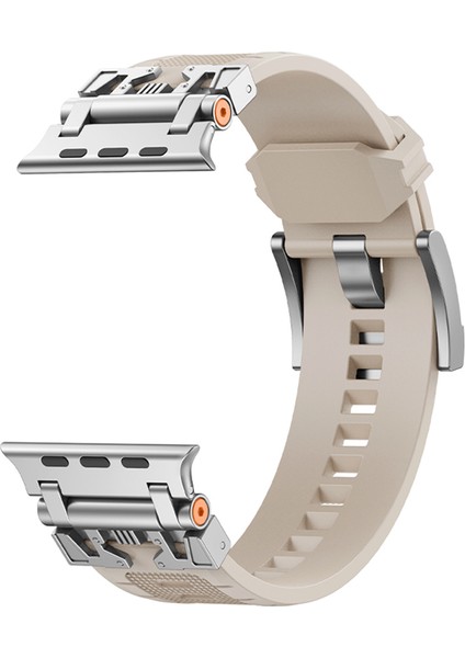 Apple Watch 10 46MM/ULTRA 2/ultra 49MM/9 8 7 45MM/SE (2023) Se (2022) Se 6 5 4 44MM/3 2 1 42MM Tpu Saat Kayışı - Gümüş/starlight (Yurt Dışından)