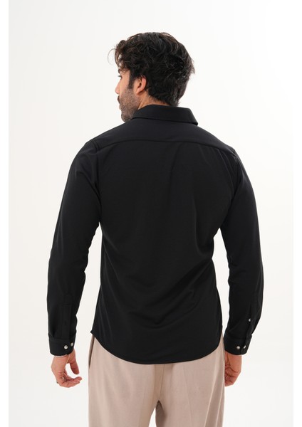 Gömlek Örme Petek Kumaş Mevsimlik Likralı Regular Erkek Gömlek fırsatları