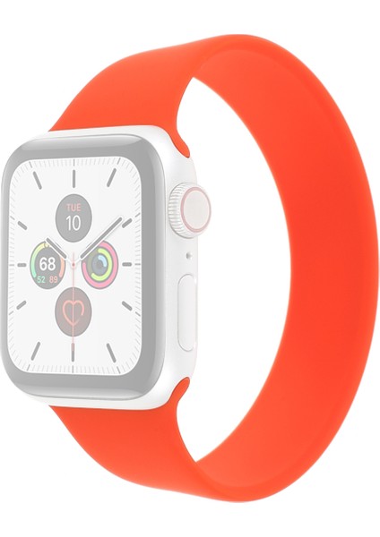 Apple Watch Series 10 46MM/ULTRA 2 Ultra 49MM/9 8 7 45MM/SE (2023) Se (2022) Se 6 5 4 44MM/3 2 1 42MM Için Silikon Akıllı Saat Bandı Bilek Kayışı, Boyut: L-Turuncu (Yurt Dışından)