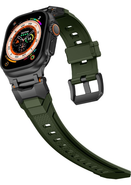 Apple Watch 10 46MM/ULTRA 2/ultra 49MM/9 8 7 45MM/SE (2023) Se (2022) Se 6 5 4 44MM/3 2 1 42MM Sıvı Silikon Kayış-Titanyum+Yeşil (Yurt Dışından) fırsatları