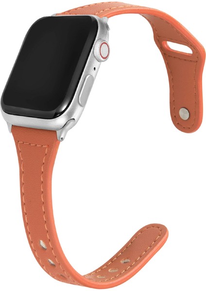 Kalebol Apple Watch Series 10 42MM/9 8 7 41MM/SE (2023) Se (2022) Se 6 5 4 40MM/3 2 1 38MM Saat Kayışı, Küçük Toka - Turuncu (Yurt Dışından) fiyatları