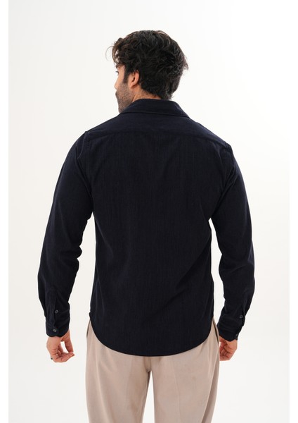 Gömlek Erkek Pamuklu Kadife Kumaş Likralı Mevsimlik Regular Gömlek fırsatları