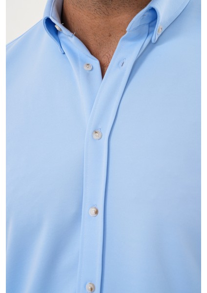 Gömlek Örme Petek Kumaş Mevsimlik Likralı Regular Erkek Gömlek modelleri