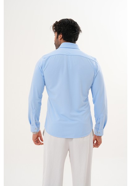 Gömlek Örme Petek Kumaş Mevsimlik Likralı Regular Erkek Gömlek fırsatları