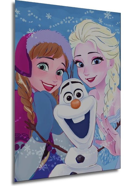 Frozen Karlar Ülkesi Elsa Anna Olaf Ahşap Mdf Dekoratif Tablo Dikdörtgen Tablo modelleri