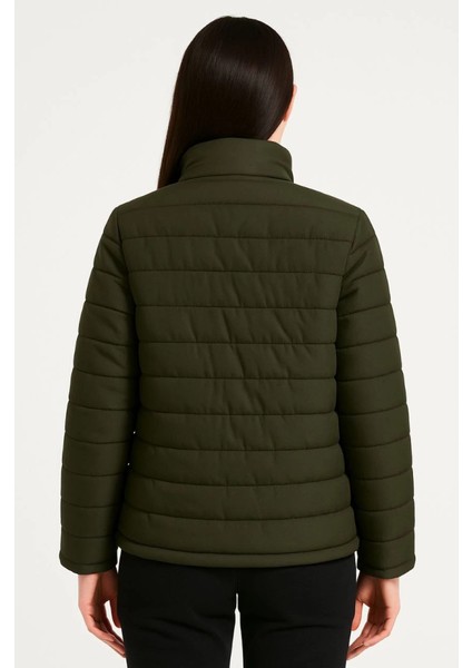 Bomber Mont Ceket - Su Itici Kumaş, Kapitone Astarlı, Fermuarlı, Kışlık - Haki fiyatları