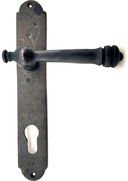 Antika Tarz Dekoratif Pirinç Taşra Banyo Kapı Kolu - 220X35 Mm, Oksit