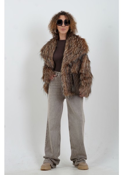 Kahve Kar Yıkama Denim Pantolon