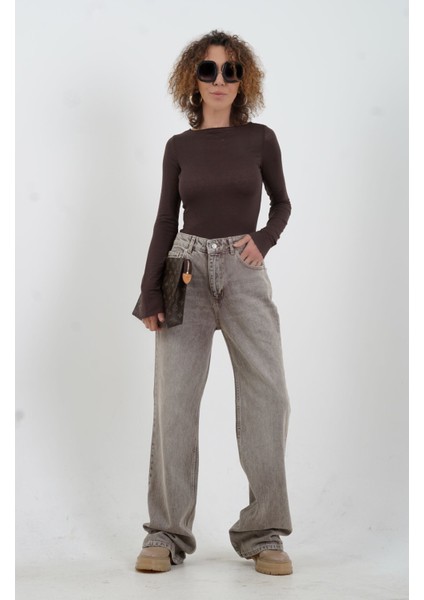 Kahve Kar Yıkama Denim Pantolon fiyatları