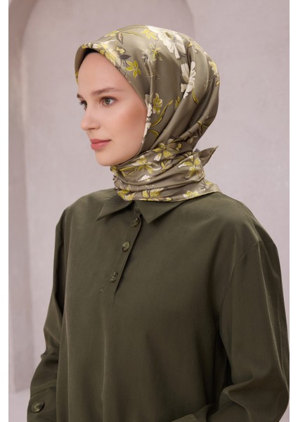 Çiçek Desen Ipek Twill Eşarp 4210D01 87