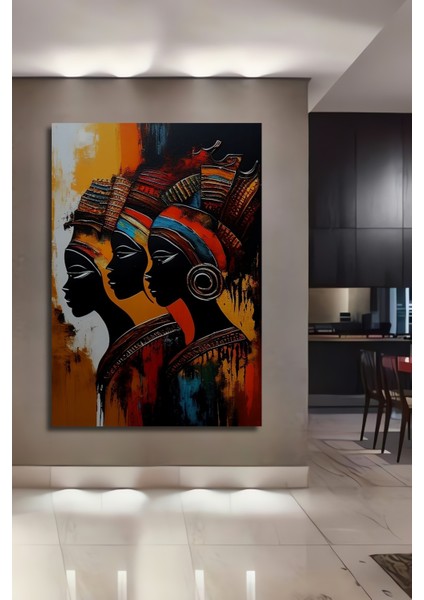 Renkli Etnik Kadınlar Ahşap Mdf Dekoratif Ev/işyeri Duvar Tablo Dikdörtgen Ev/işyeri Duvar Tablo