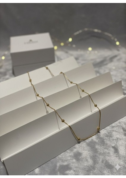 Altın Renk Kararmaz Paslanmaz Çelik Dorika Zincir Çelik Kolye