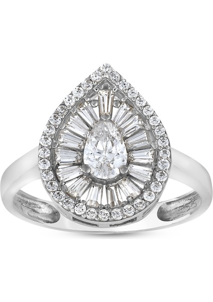 Taşlı Tasarım Altın Yüzük - 14K