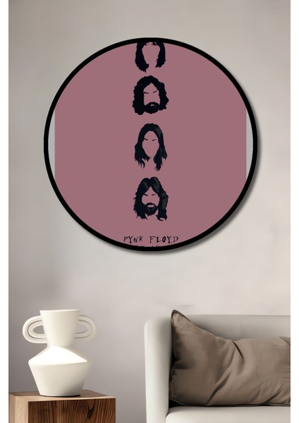 Çerçeve Görünümlü Pink Floyd The Wall Dekoratif Ahşap Mdf Ev Duvar Tablo Yuvarlak Ev Duvar Tablo