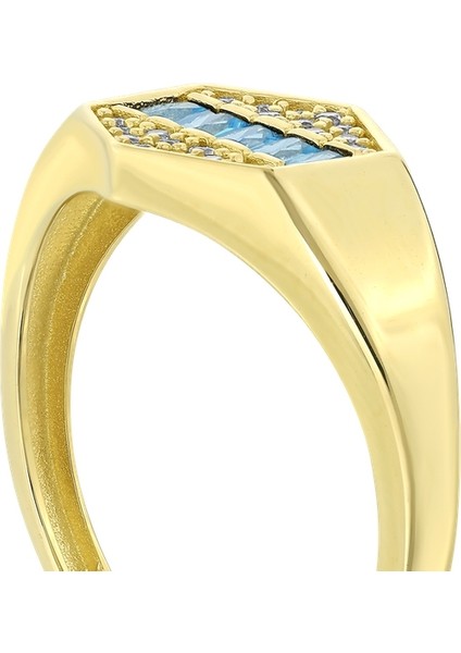 Renkli Taşlı Altın Yüzük - 14K