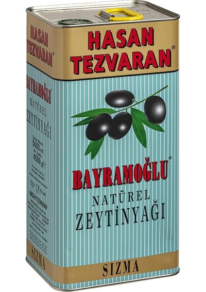 Hasan Tezvaran Bayramoğlu Natürel Sızma Zeytinyağı, Edremit, Yeni Sezon, 5 Lt