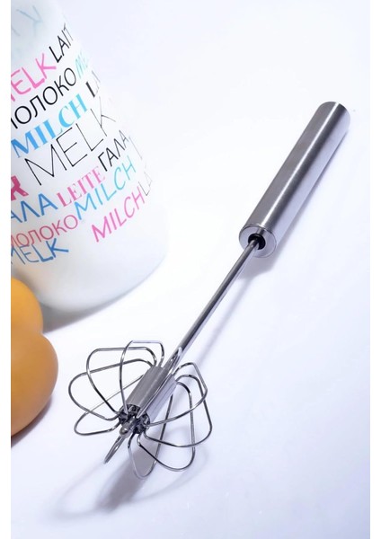 Paslanmaz Çelik Basmalı Otomatik Çırpıcı 38 cm