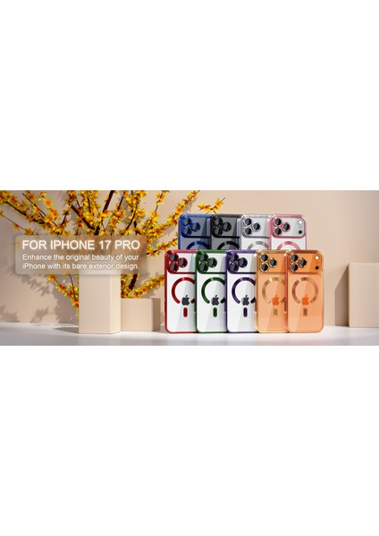 Apple iPhone 17 Pro Kılıf Kamera Lens Korumalı Renkli Magsafe Şeffaf Silikon Siyah fırsatları