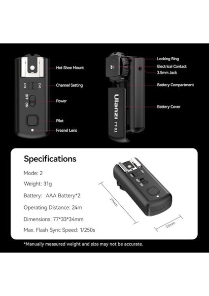 Tt-01 Kablosuz Flaş Tetikleyici L002 fiyatları