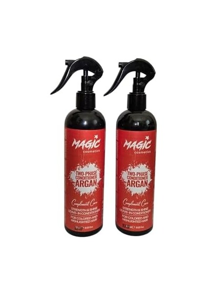 Magic Cosmetics Çift Fazlı Argan Yağı Içerikli Fön Suyu 400 ml – Koruyucu & Besleyici – Güç Parlaklık ve Kolay Tarama Sağlar – Tüm Saç Tipleri Için 2 Phase Conditioner Argan