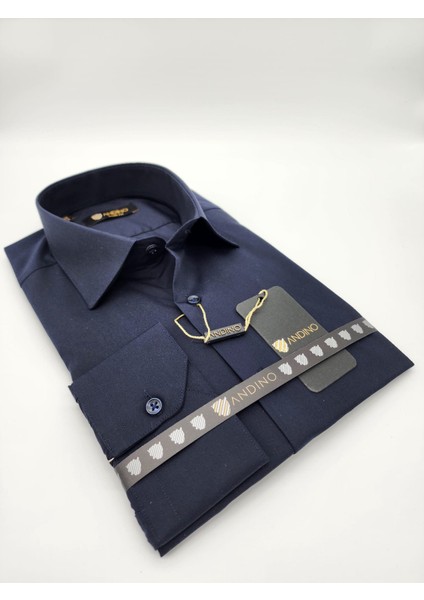 Slimfit Lacivert Erkek Gömlek Pamuk Polyester Dar Kesim Yapısıyla AS09K506A-4010 modelleri