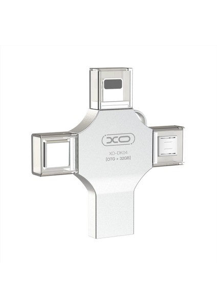 Xo 4'ü 1 Arada Otg Bellek, USB 2.0/type-C/lightning/micro Usb, 15-30MB/S Okuma, Çinko Alaşım, Su Geçirmez, Tablet, Telefon, Pc Ile Uyumlu (128, Gb)