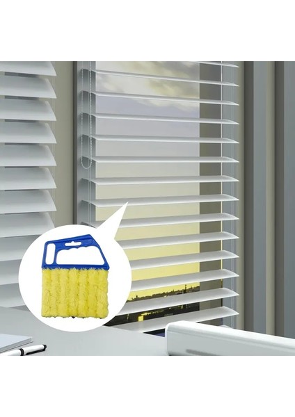 Panjur Temizleme Fırçası, 7 Çıkarılabilir ve Yıkanabilir Mikrofiber Kumaş Kılıflı