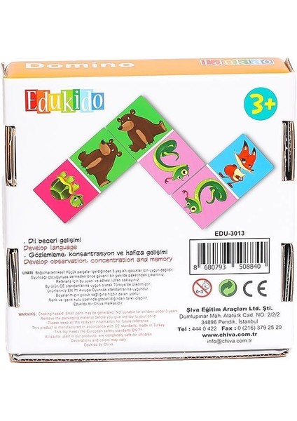 EDU-3013 Hayvanlar Domino -Chiva fiyatları