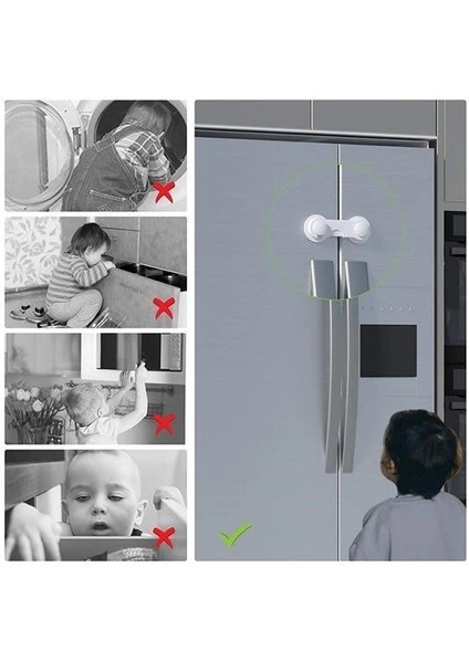 Buffer® Bebek Çocuk Güvenliği Çekmece ve Dolap Için Kendiliğinde Yapışkanlı Vidasız Kapak Kilidi fırsatları