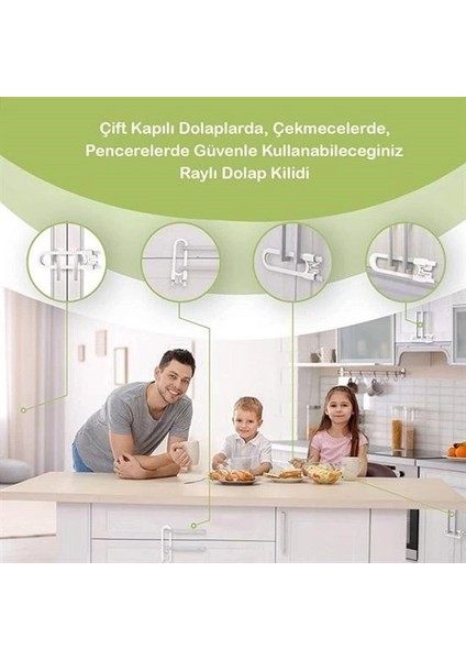 Buffer® Bebek Çocuk Çekmece ve Dolap Koruma Raylı Güvenlik Sistemi Emniyet Kilidi fırsatları