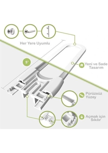 Buffer® Bebek Çocuk Çekmece ve Dolap Koruma Raylı Güvenlik Sistemi Emniyet Kilidi indirimleri