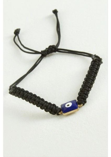 Dikdörtgen Nazar Makrome Ip Bileklik