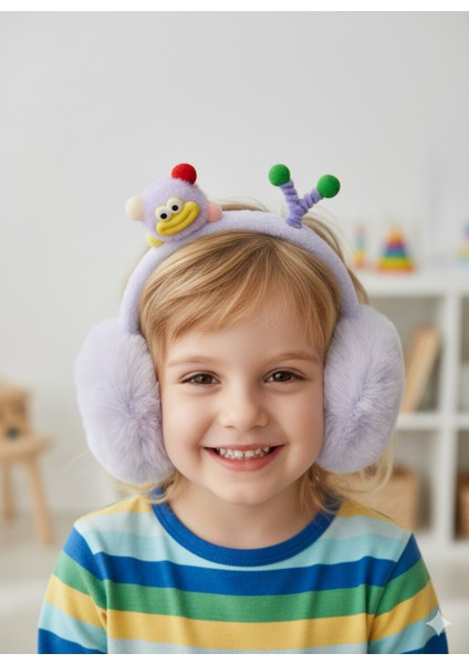 Çocuk Peluş Katlanabilir Figürlü Kışlık Kulaklık