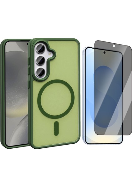 Galaxy S25 FE Kılıf M-safe Şarj Özellikli Mat Arka Yüzey Vendas Sio Kapak + Hayalet Cam Ekran Koruyucu