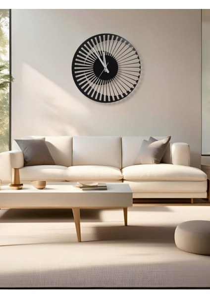 Lidya Modern Metal Duvar Saati 60 cm – Şık Siyah Tasarım, Ev & Ofis Dekoru Için modelleri