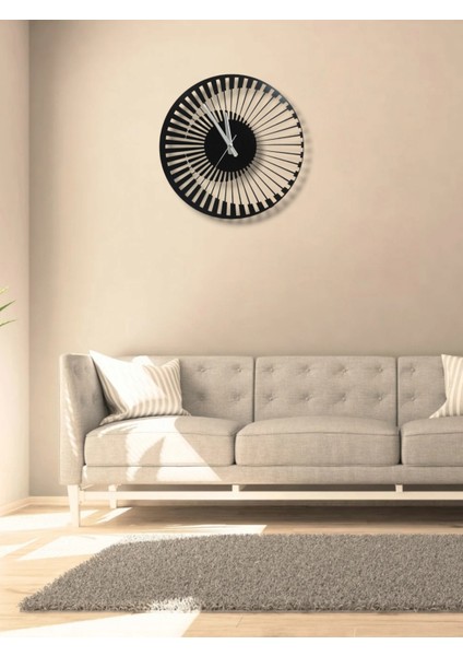 Lidya Modern Metal Duvar Saati 60 cm – Şık Siyah Tasarım, Ev & Ofis Dekoru Için fırsatları
