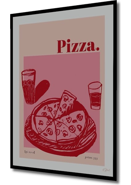 Çerçeve Görünümlü Lezzetli Pizza Dekoratif Ahşap Mdf Ev Duvar Tablo Dikdörtgen Ev Duvar Tablo fiyatları