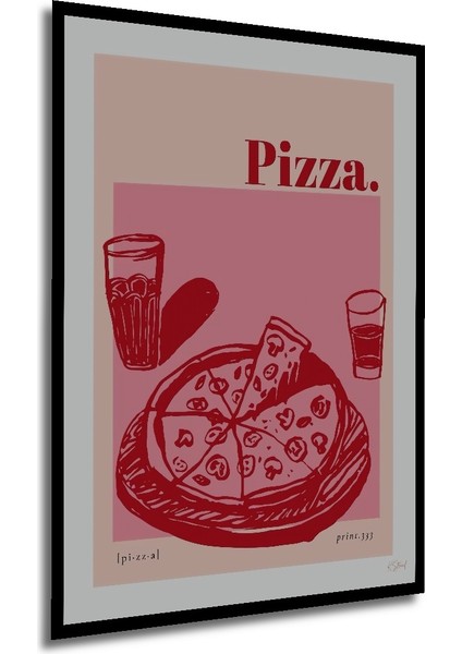 Çerçeve Görünümlü Lezzetli Pizza Dekoratif Ahşap Mdf Ev Duvar Tablo Dikdörtgen Ev Duvar Tablo modelleri