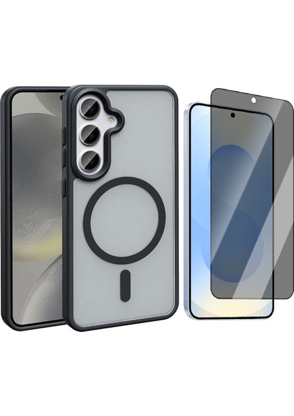 Galaxy S25 FE Kılıf M-safe Şarj Özellikli Mat Arka Yüzey Vendas Sio Kapak + Hayalet Cam Ekran Koruyucu