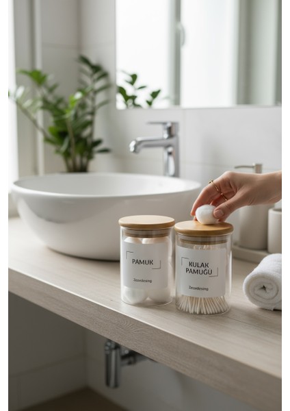Zeze Design 250 ml Cam Pamukluk ve Kulak Pamuğu Kutusu – Bambu Kapaklı, Şeffaf ve Paslanmaz Banyo Düzenleyici fırsatları