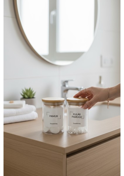 Zeze Design 250 ml Cam Pamukluk ve Kulak Pamuğu Kutusu – Bambu Kapaklı, Şeffaf ve Paslanmaz Banyo Düzenleyici indirimleri