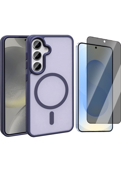 Galaxy S25 FE Kılıf M-safe Şarj Özellikli Mat Arka Yüzey Vendas Sio Kapak + Hayalet Cam Ekran Koruyucu