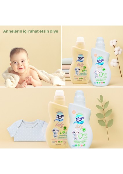 Bebek Çamaşır Bakım Seti 2’li (Temizleyici 1 Lt + Pudra Kokulu Yumuşatıcı 1 Lt) fiyatları