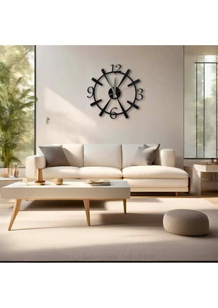 Salon ve Oturma Odası Için Modern Metal Duvar Saati – 60 cm – Sessiz Mekanizma modelleri