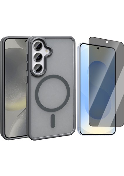 Galaxy S25 FE Kılıf M-safe Şarj Özellikli Mat Arka Yüzey Vendas Sio Kapak + Hayalet Cam Ekran Koruyucu