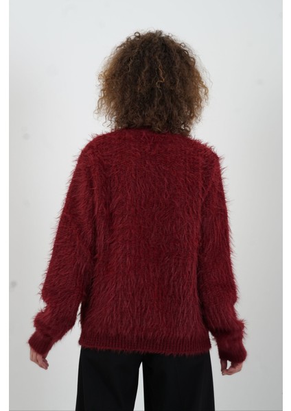 Bordo Sakallı Düğmeli Hırka fırsatları