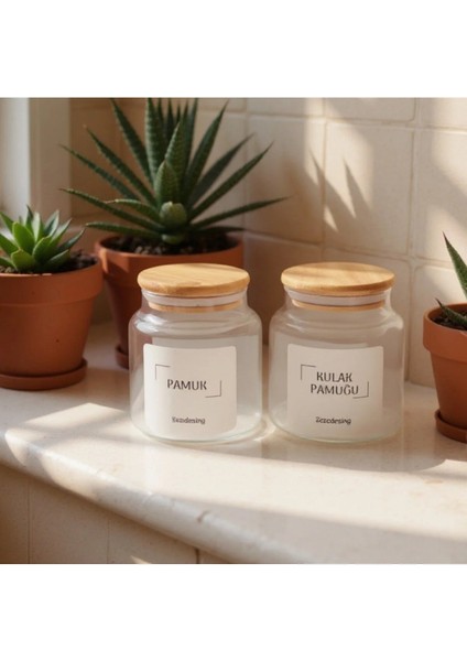 Zeze Design Bambu Kapaklı 500 ml Cam Kulak Pamuğu ve Pamukluk Kavanoz – Şık, Dayanıklı ve Hijyenik Saklama Çözümü fiyatları