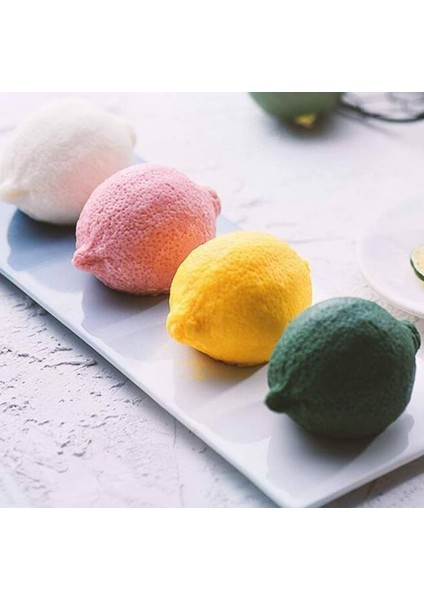 Limon Silikon Kalıp – Gerçek Dokulu Meyve Modeli, Mum, Sabun, Kokulutaş Için