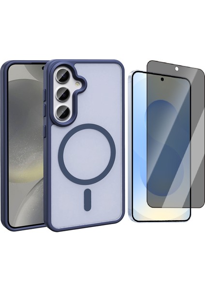 Galaxy S25 FE Kılıf M-safe Şarj Özellikli Mat Arka Yüzey Vendas Sio Kapak + Hayalet Cam Ekran Koruyucu